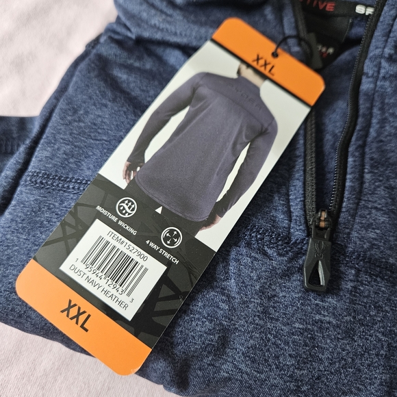 🧩Spyder Men's Long Sleeve Quarter-Zip Shirt Navy and Black - Picture 3 of 3